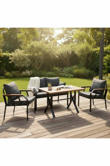 Hanah Home Conjunto de Jardín Nergiz 2+1+1 - Azul Oscuro Hanah Home Conjunto de Jardín Nergiz 2+1+1 - Azul Oscuro
